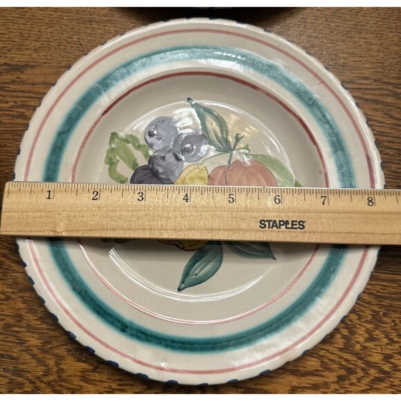 Vintage Hand Painted Fruit Salad Luncheon Set of 4 Plates 8.5" Made in Italy - Picture 11 of 11